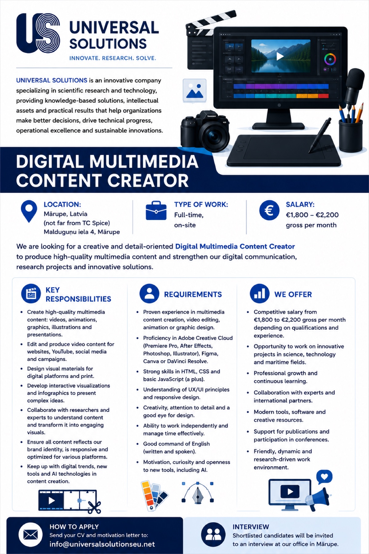Job advertisement - Digital Multimedia Content Creator (English)