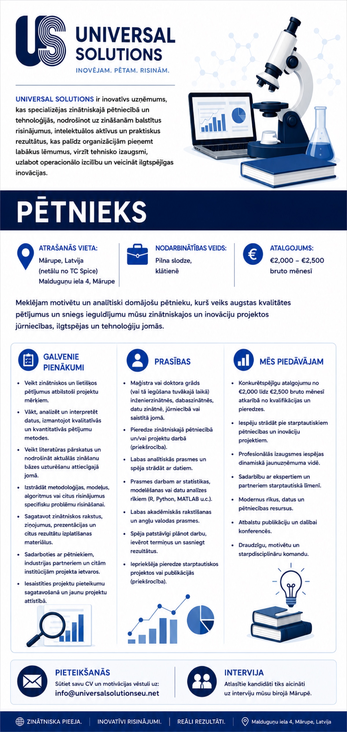 Sludinājums - Pētnieks (latviski)