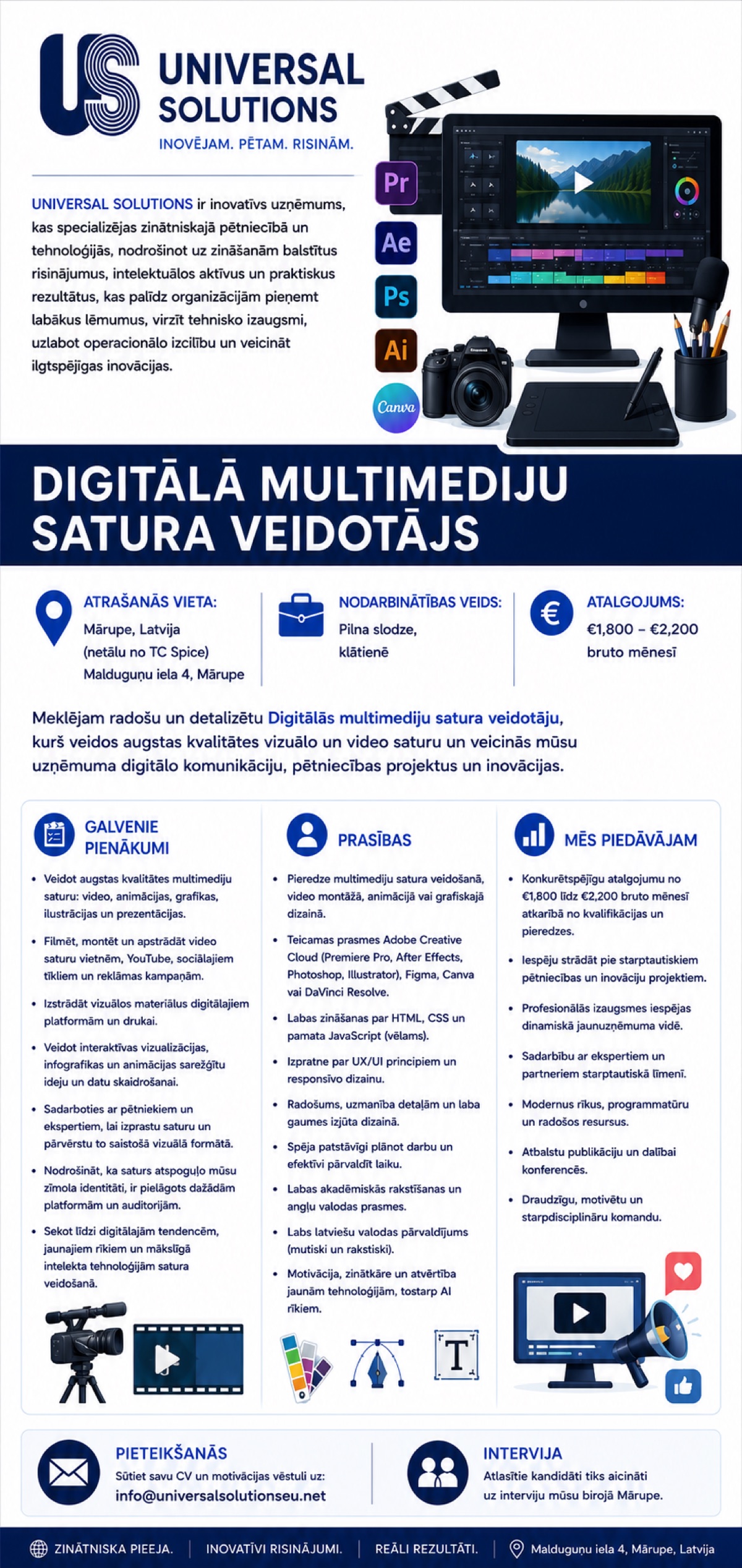 Sludinājums - Digitālā multimediju satura veidotājs (latviski)
